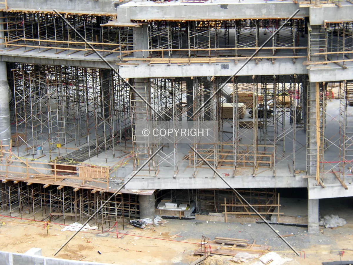 Scaffolding on the western side