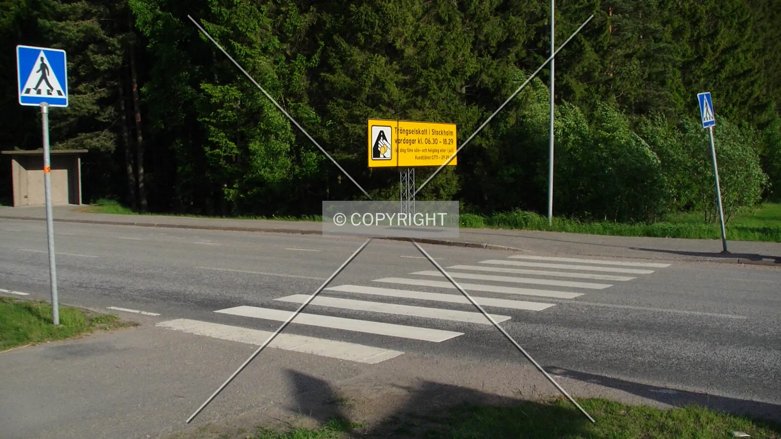 Zebra crossing at Skavsta Airport