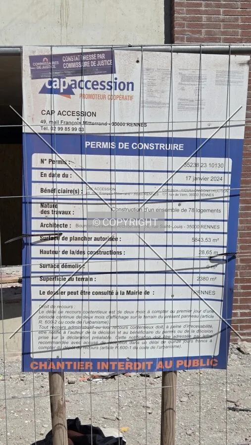 First version of the building permit before updating.