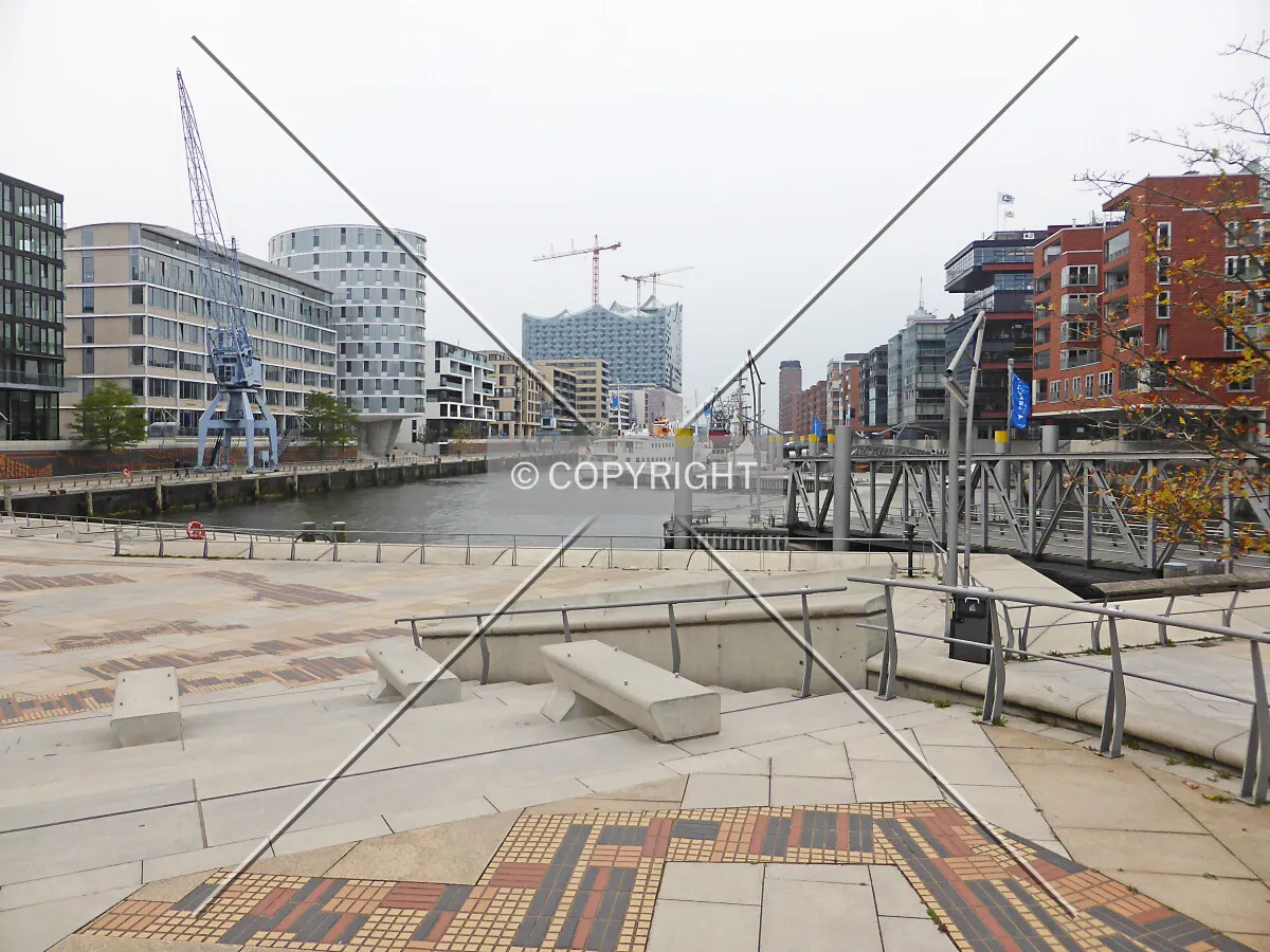 HafenCity Hamburg skyline - waterfront at Sandtorkai