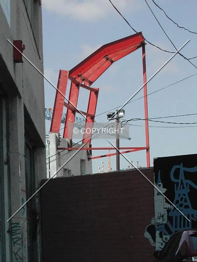Test construction at the top of the building