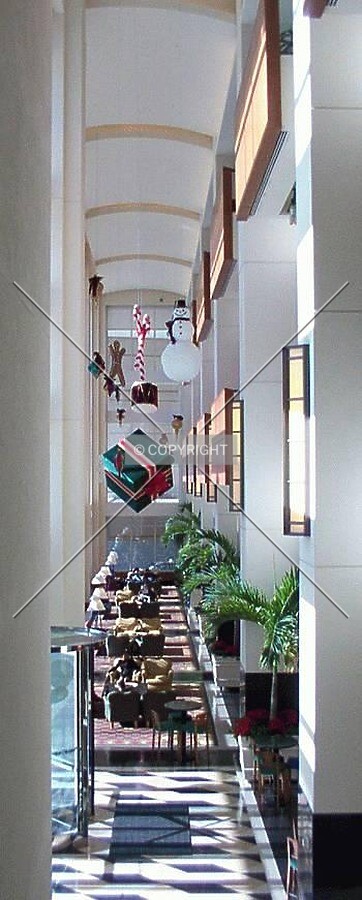South lobby in Christmas season