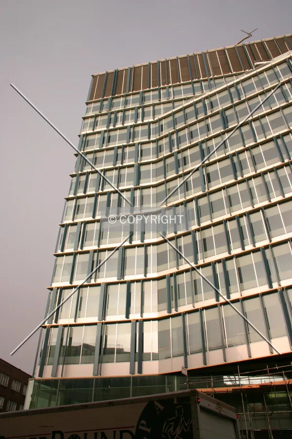 The southwest corner façade from Southwark Street