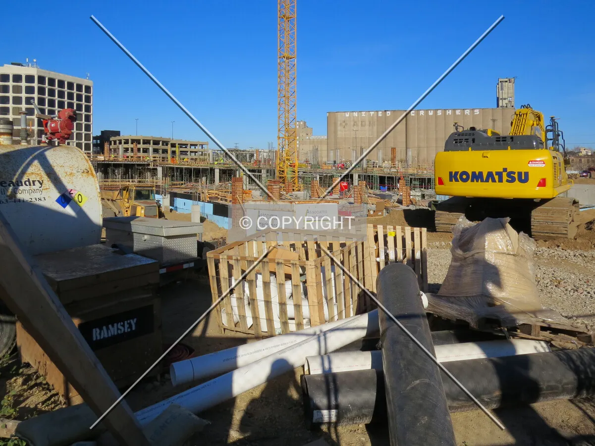 View to the northwest across the site from University Avenue SE
