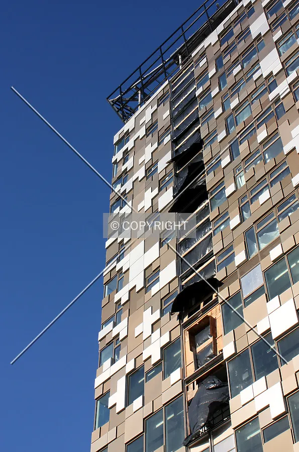 Looking up from the base