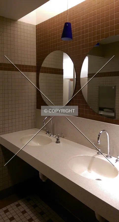 Sinks in the men's restroom on the north end of the mall; January 7, 2015