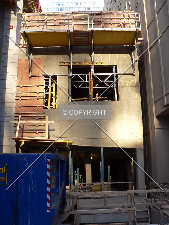 View of the parking entrance from the alley
