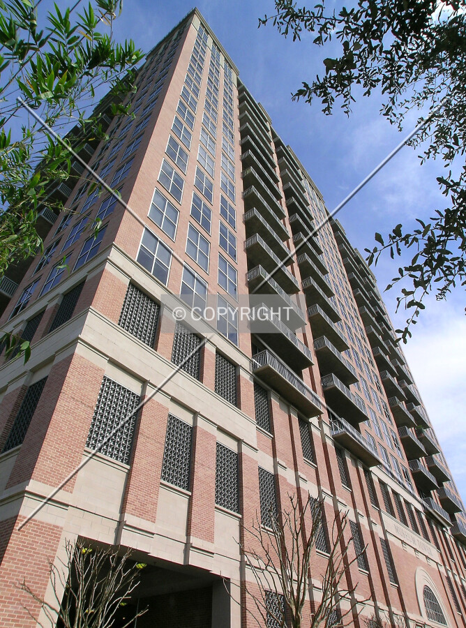 Looking up the eastern facade