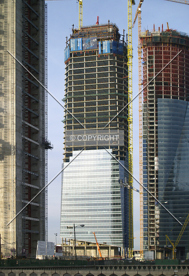 As seen from Paseo de la Castellana