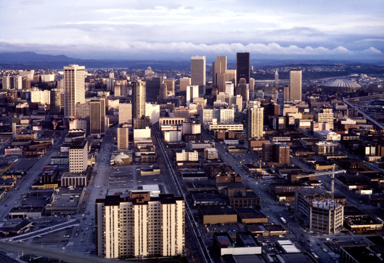 Vintage view southeast from the Space Needle