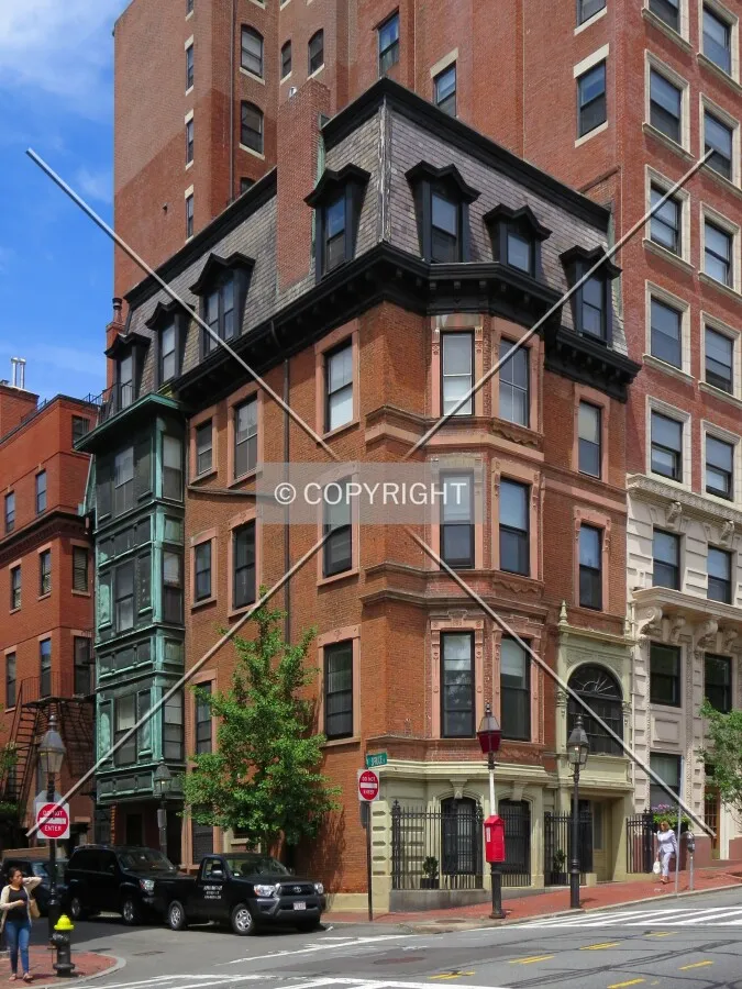 View to the northeast across Beacon Street