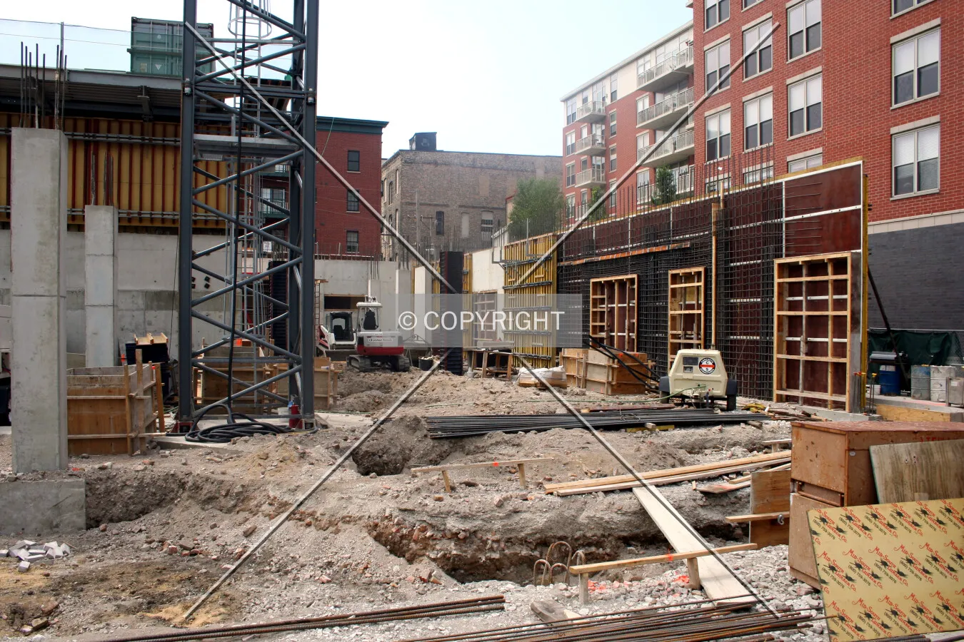 Looking west into the site