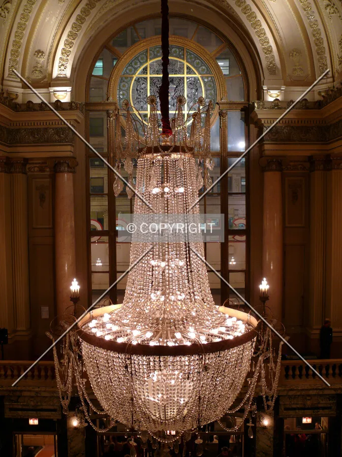 Chandelier in the lobby