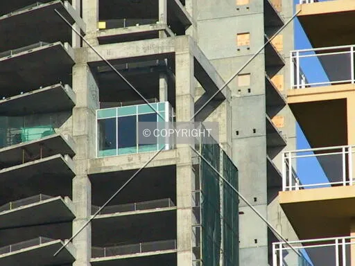 Glass panels on eastside