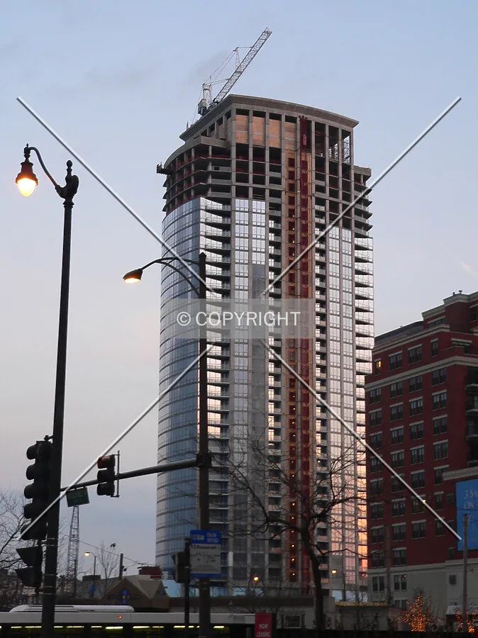 View to the southeast from Roosevelt Road and Michigan Avenue