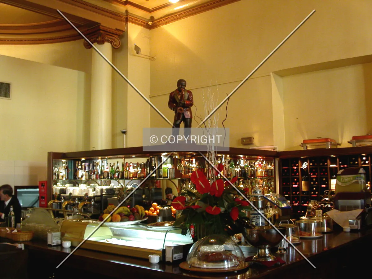 The restaurant at the lower level