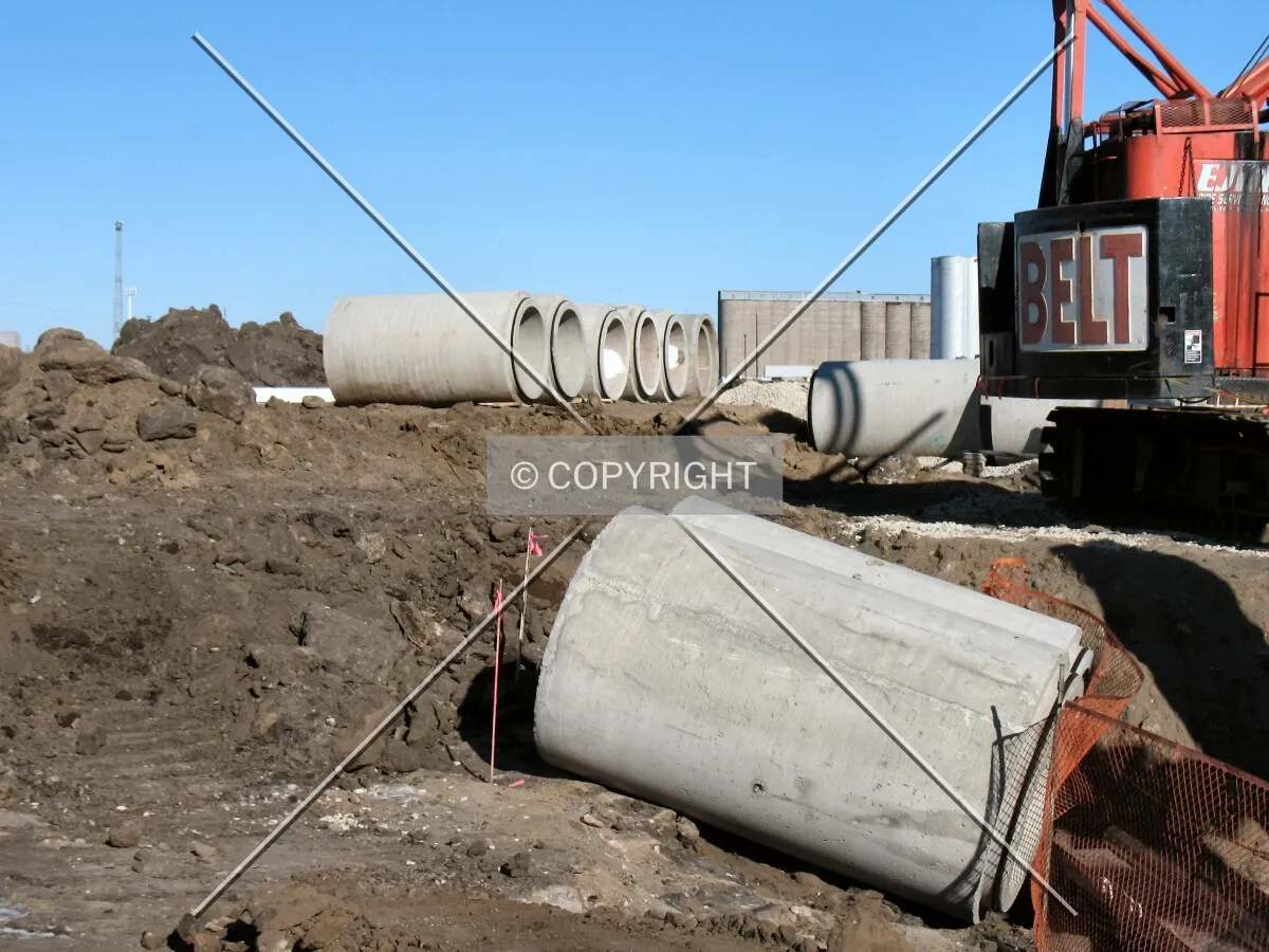 Pipe sections awaiting installation