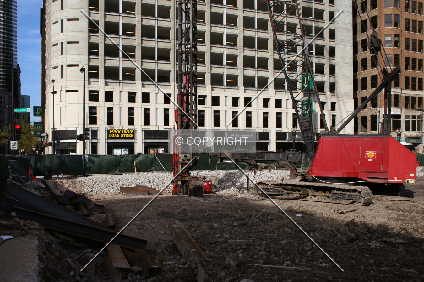 Looking north from the southwest corner