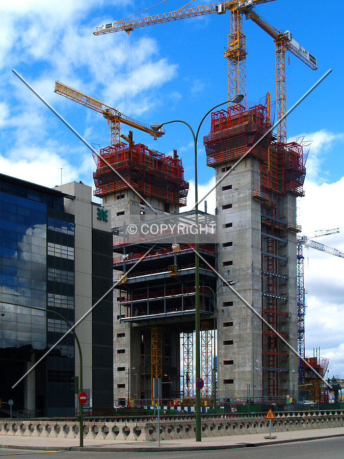As seen from Paseo de la Castellana