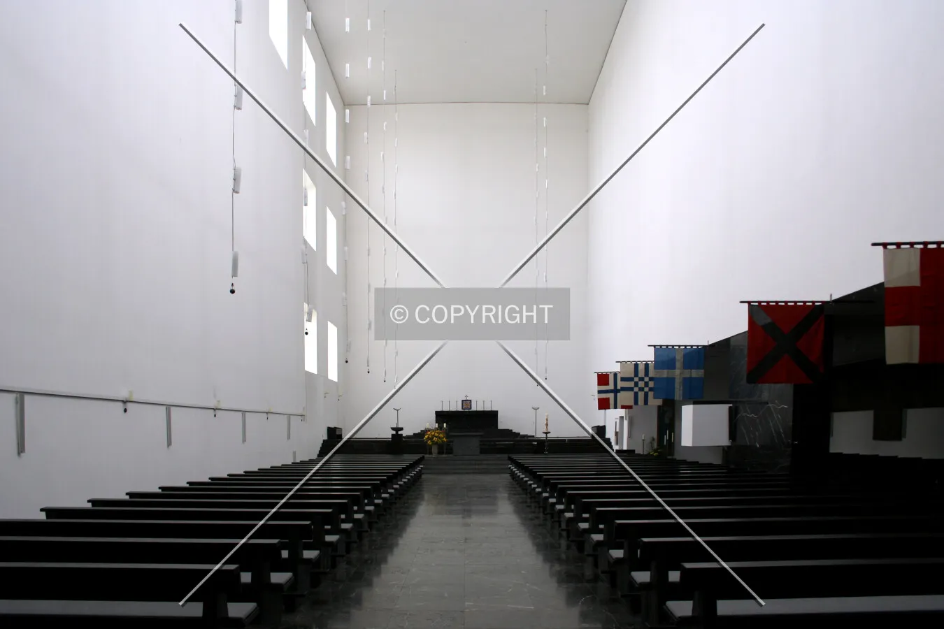 Looking down the center aisle