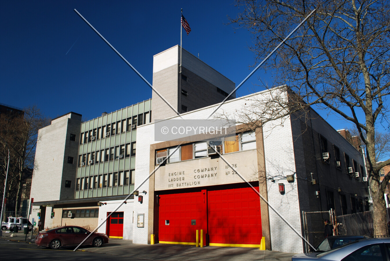 Viewed from the south along West 100th Street