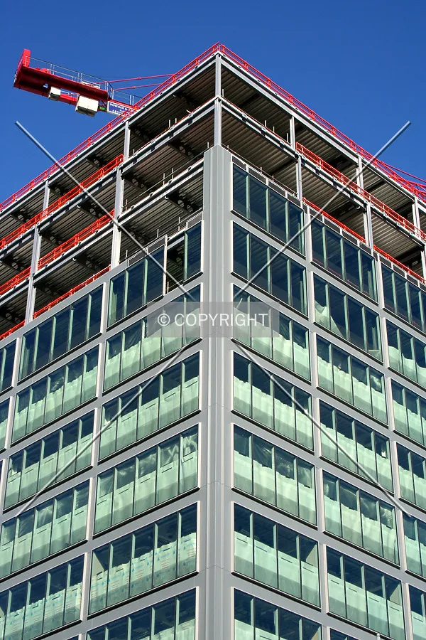 Looking up at the facade progress