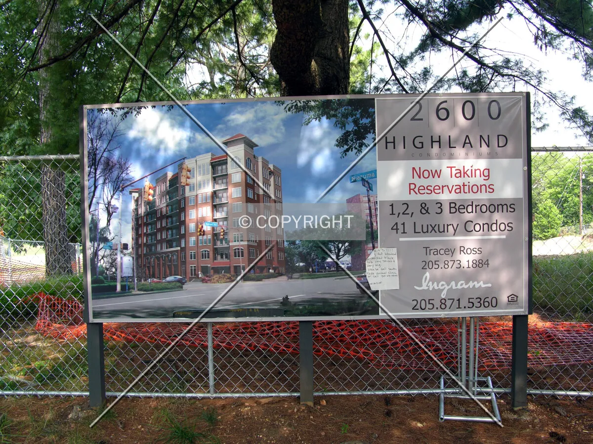 Project board off Highland Avenue