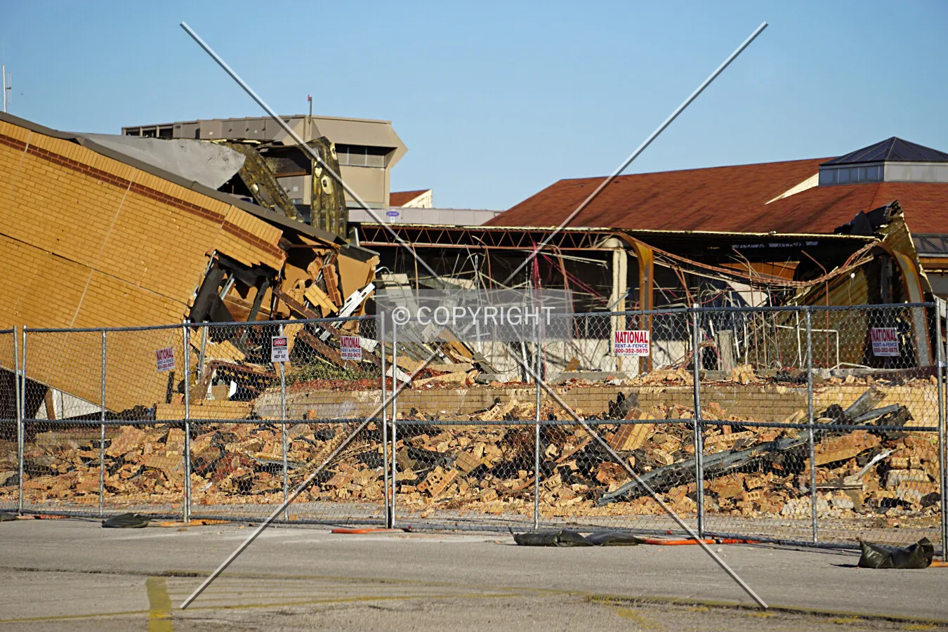 View of the Macy's department store demolition; January 6, 2018