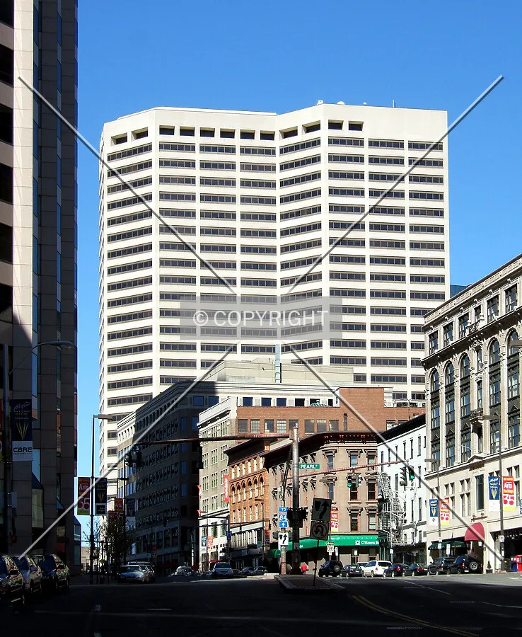 View from the southwest along Trumbull Street