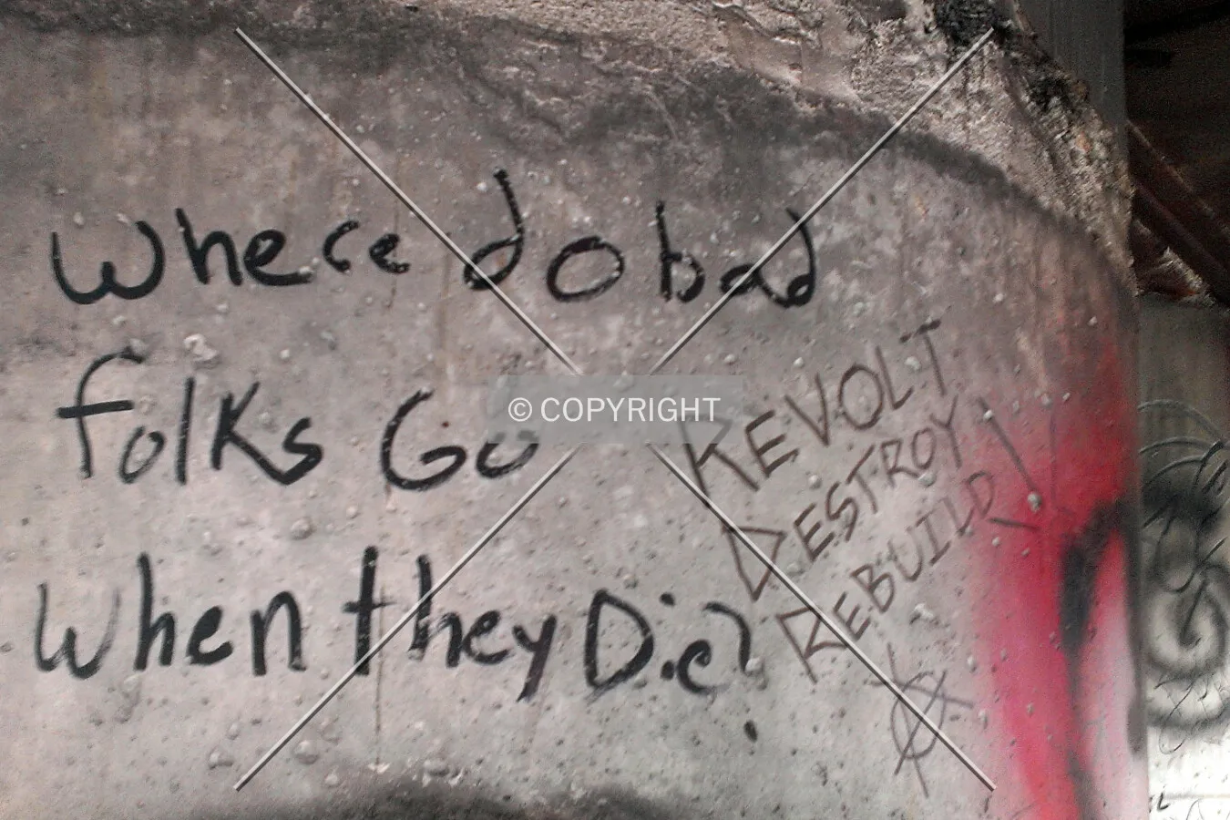 Graffiti on the interior of the dragon; March 30, 2014
