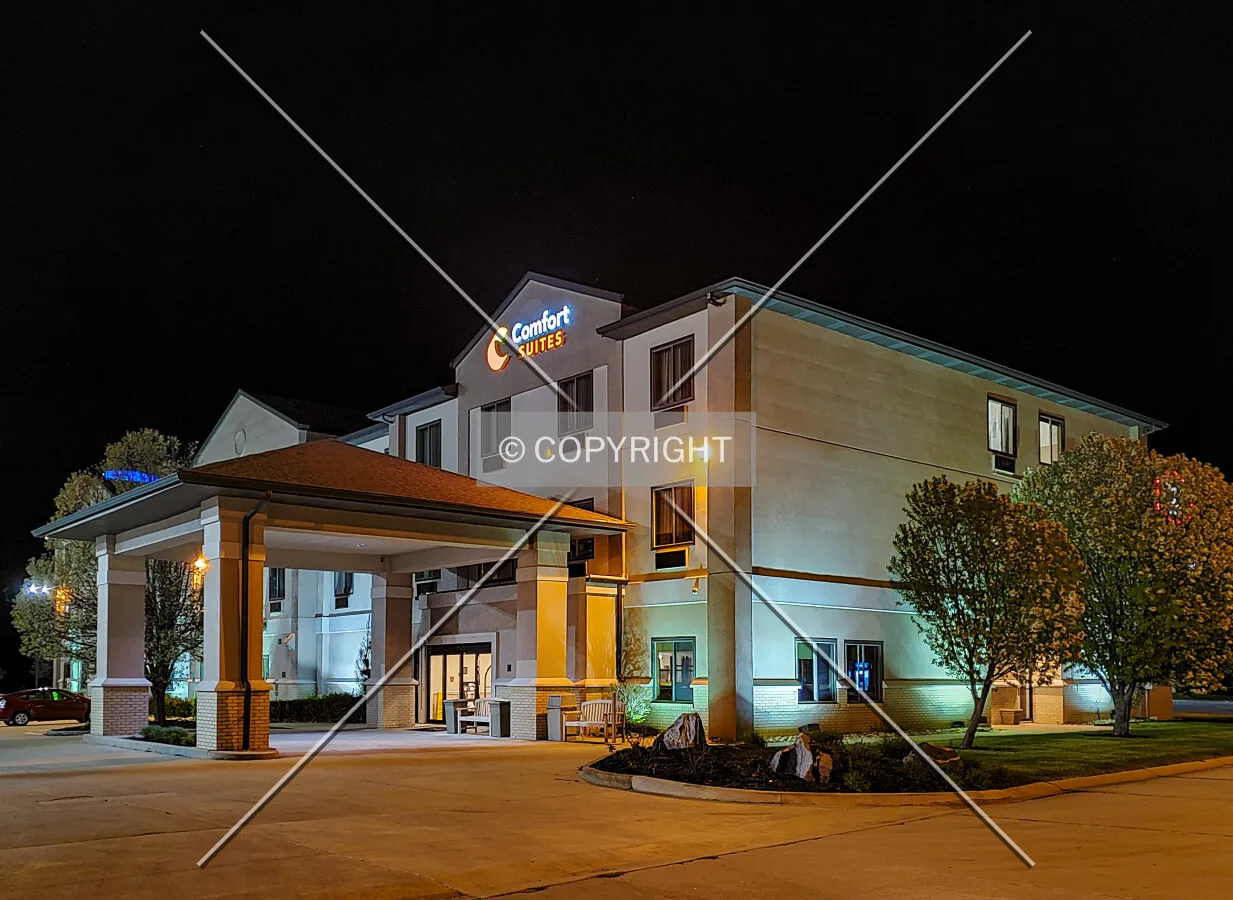 Southwest view at night; April 18, 2020
