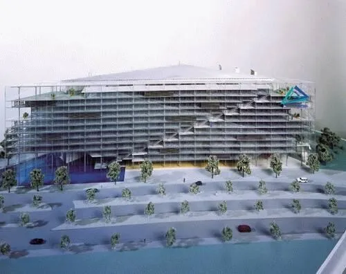 Model view of the Lyoner Strasse facade
