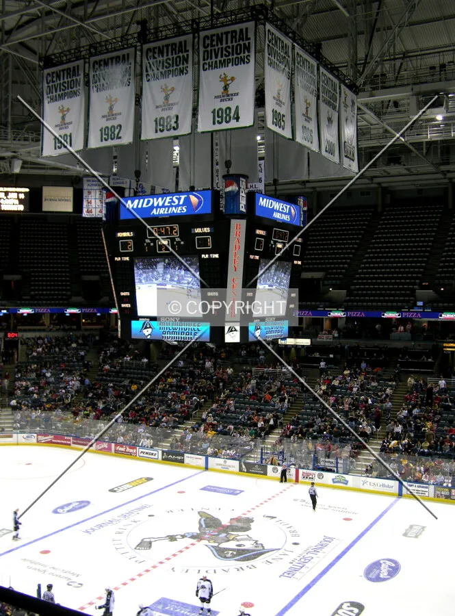 Center ice from the upper deck