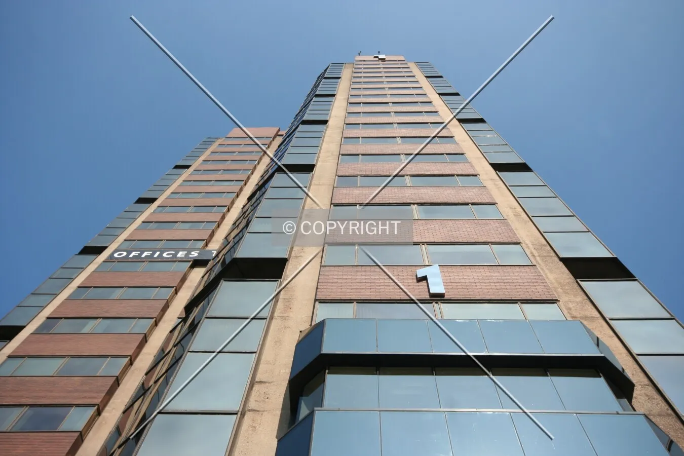 Looking up from the base