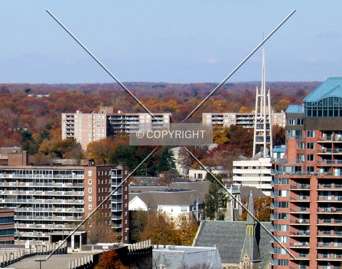 View from the south past downtown
