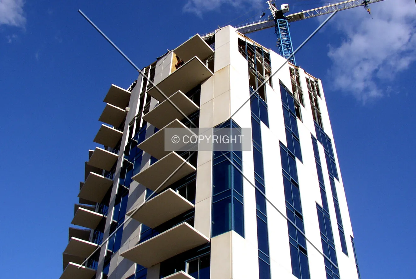 Looking up the northwest corner