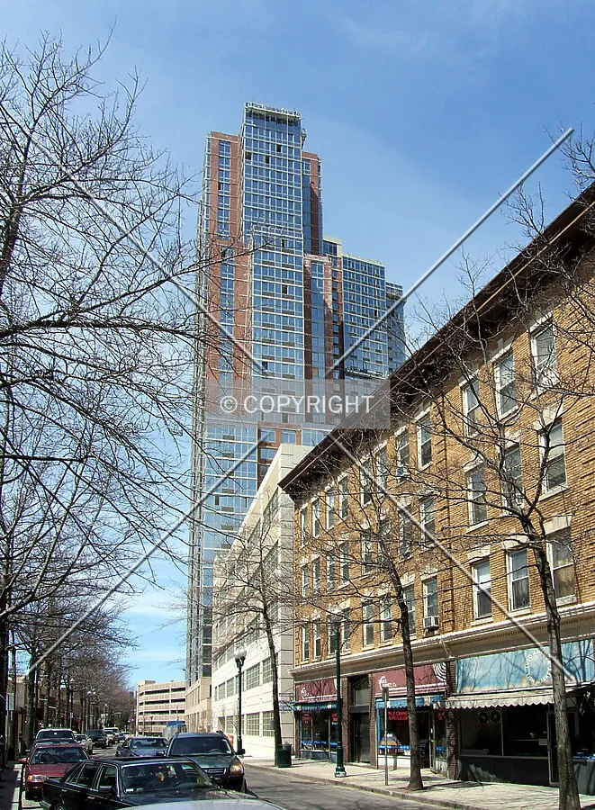 View from the southeast along Division Street