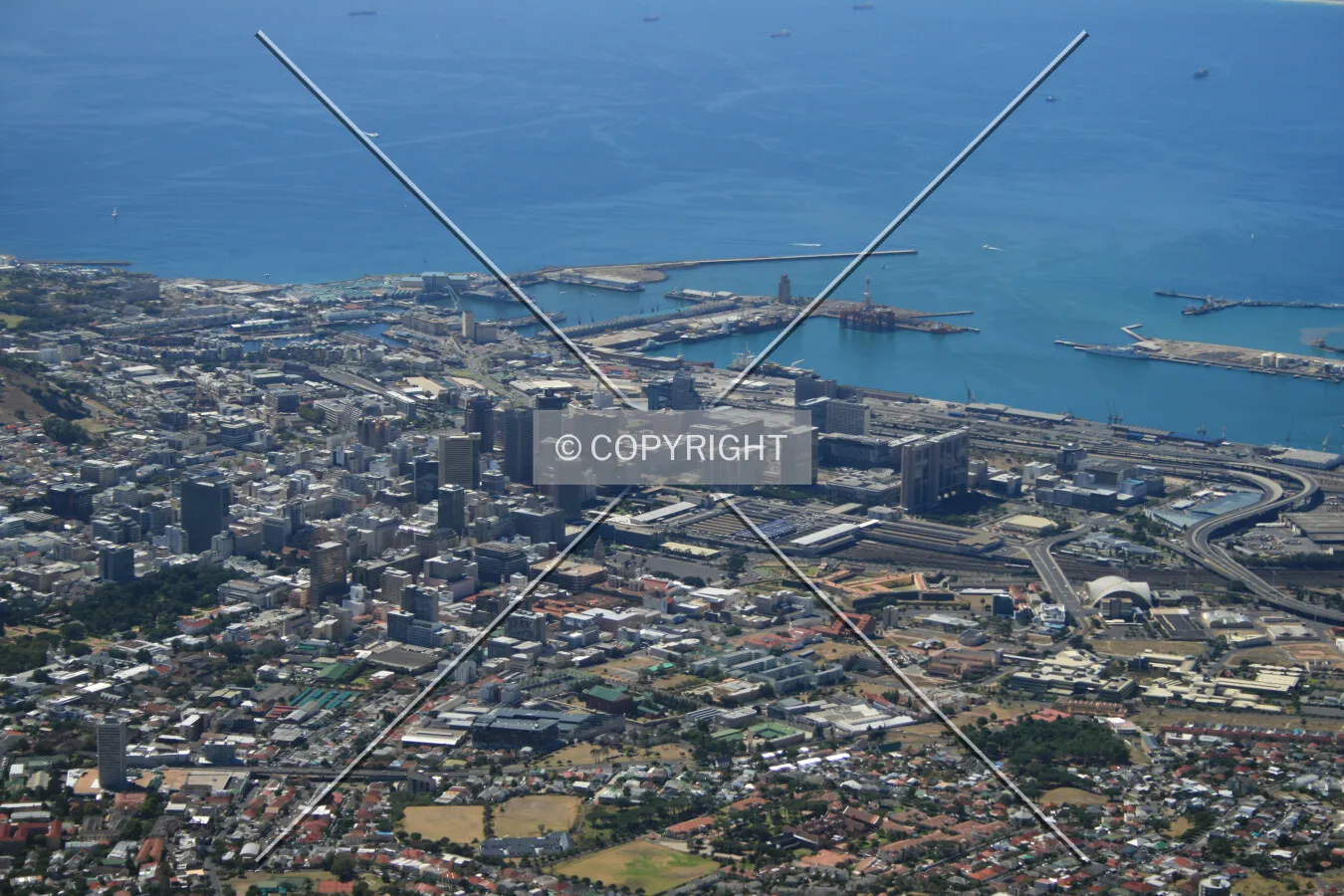 View over downtown Cape Town from Table Mountain