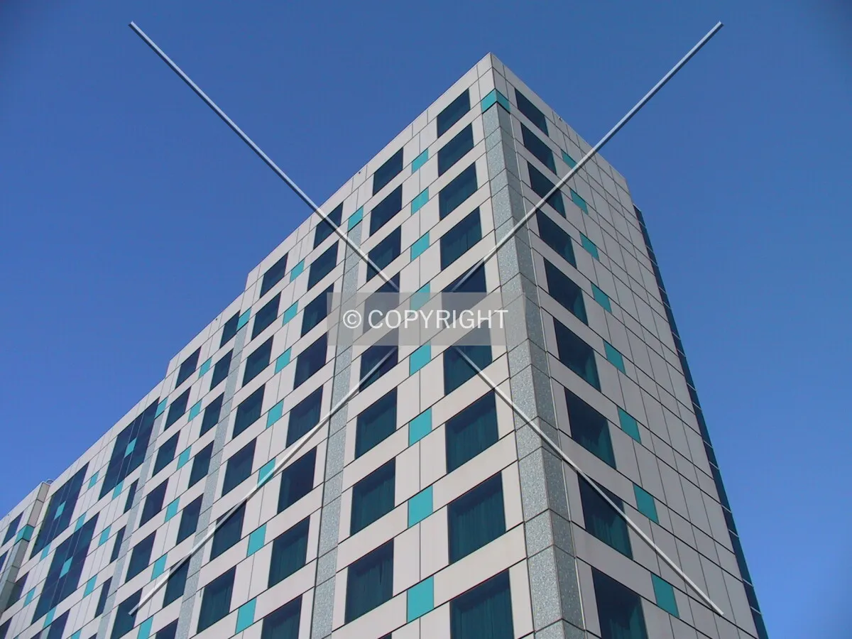 Looking up the northwest corner