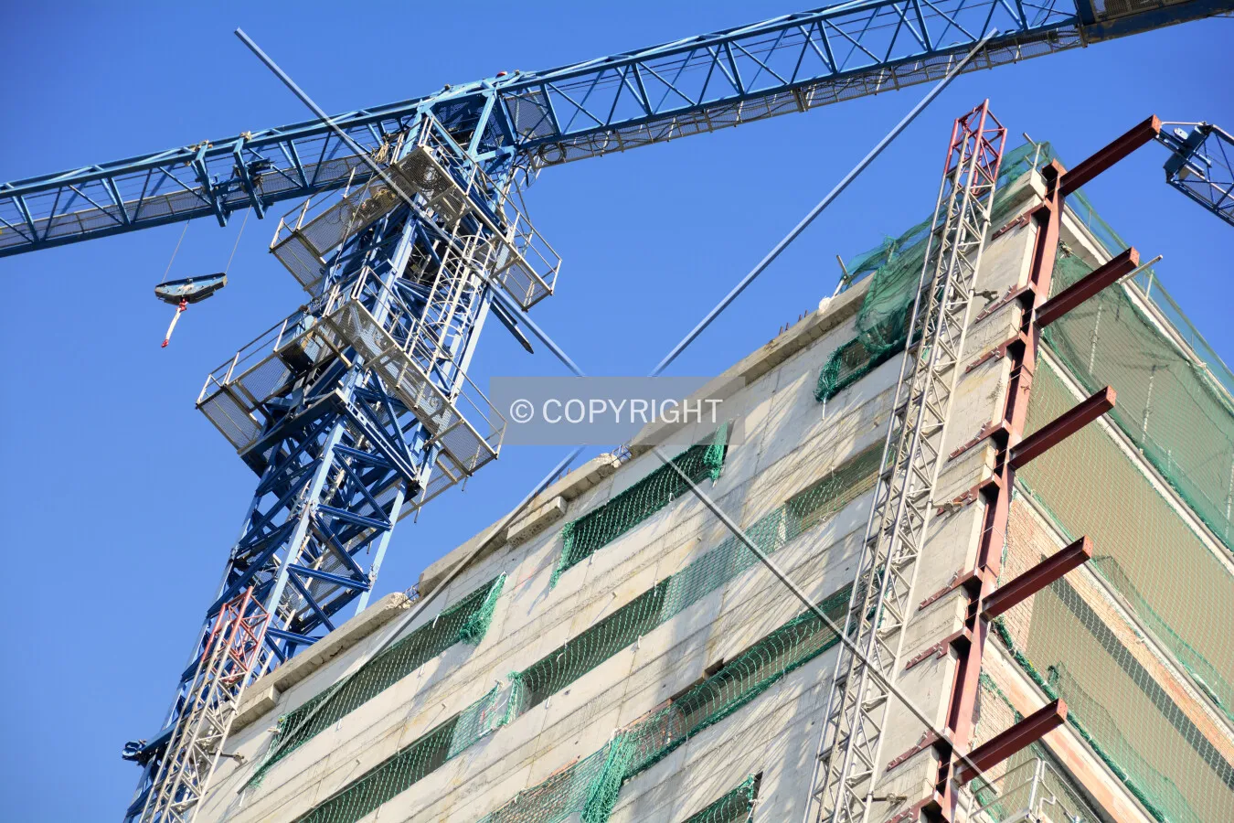 Crane on north side of the building
