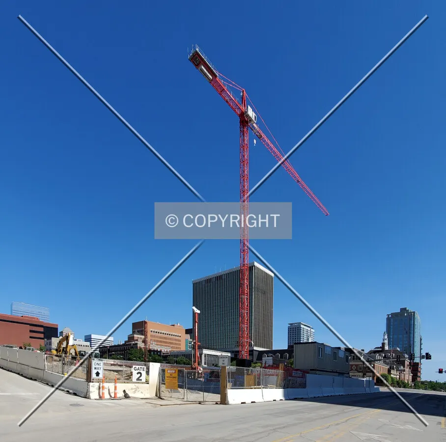 Northwest view during construction; May 31, 2020