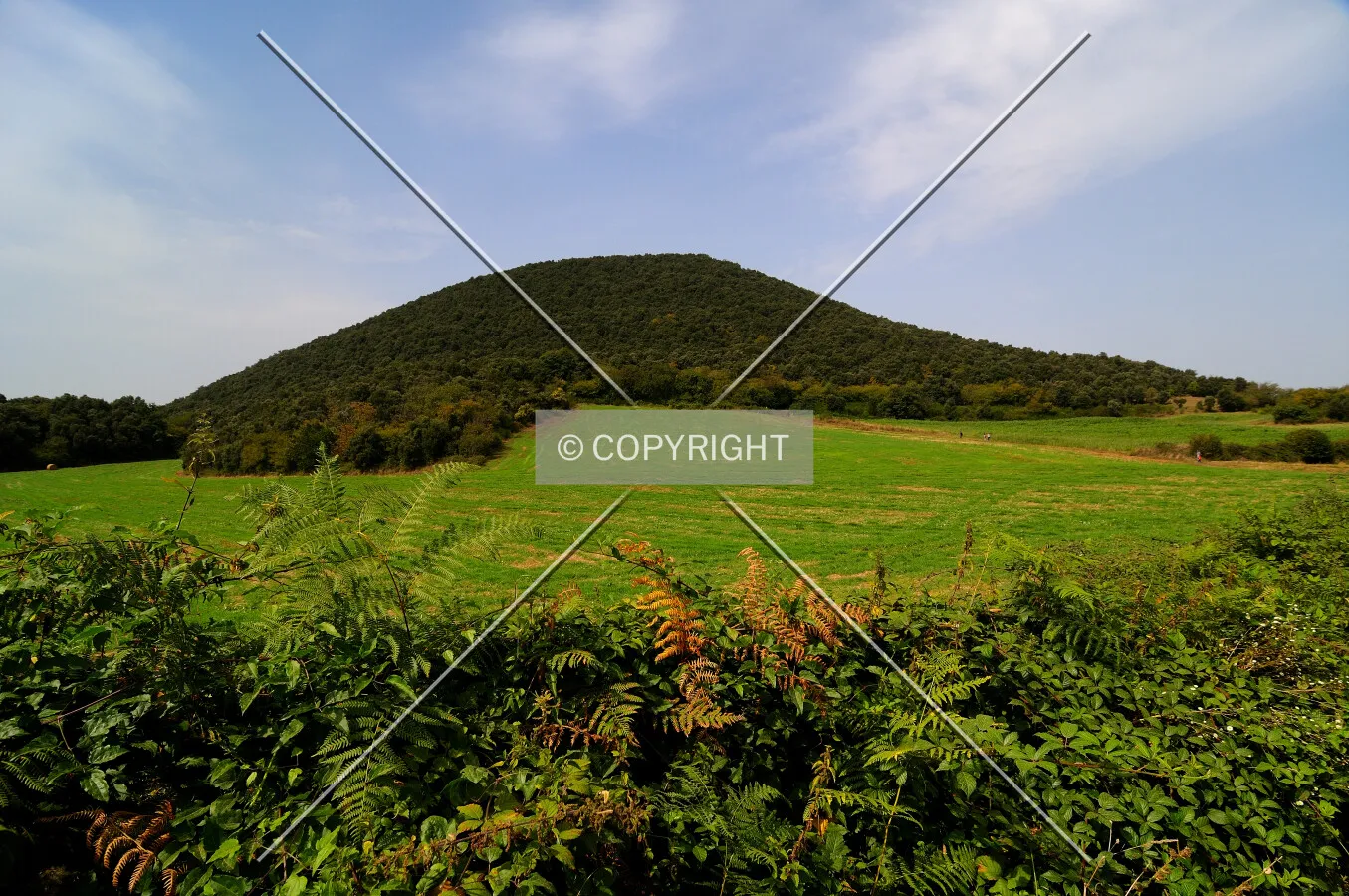 Croscat volcano over the fields