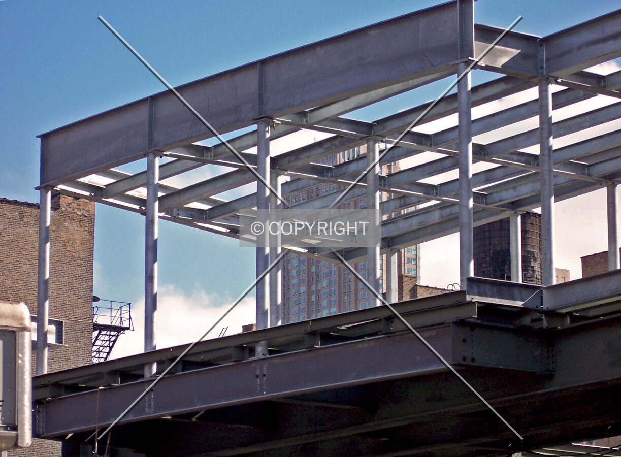 Structural steel for new main entrance on the inbound platform; February 19, 2008.