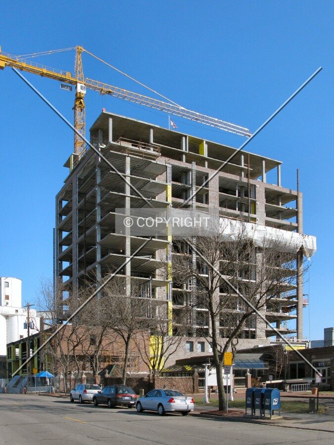 View to the southeast across 2nd Street SE