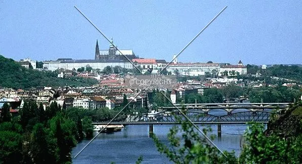 View north along Vltava toward Hradcany