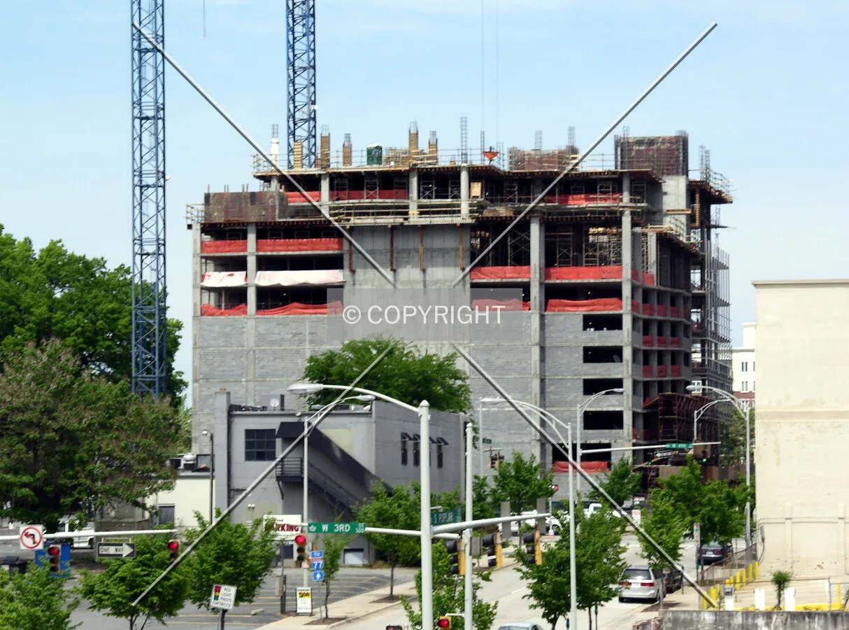 Looking north from just off South Poplar Street