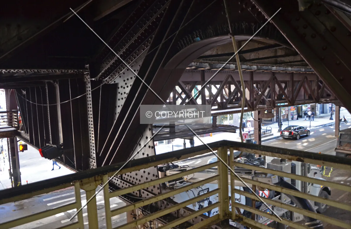 Track structure viewed from the mezzanine level; March 7, 2015.