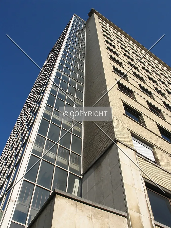 Looking up at southwestern corner