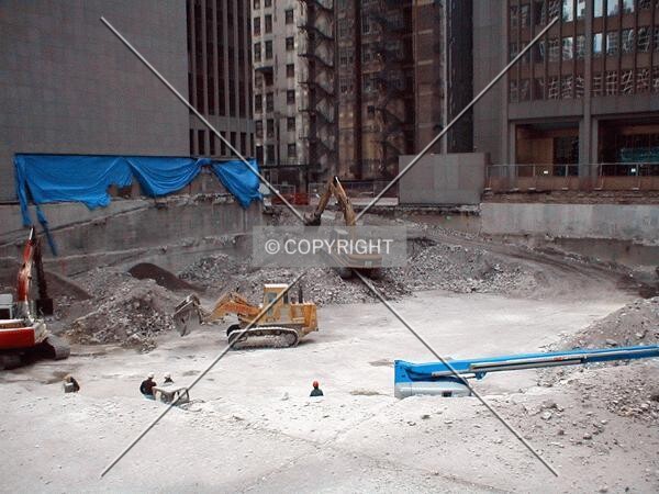 Demolition on site in late March
