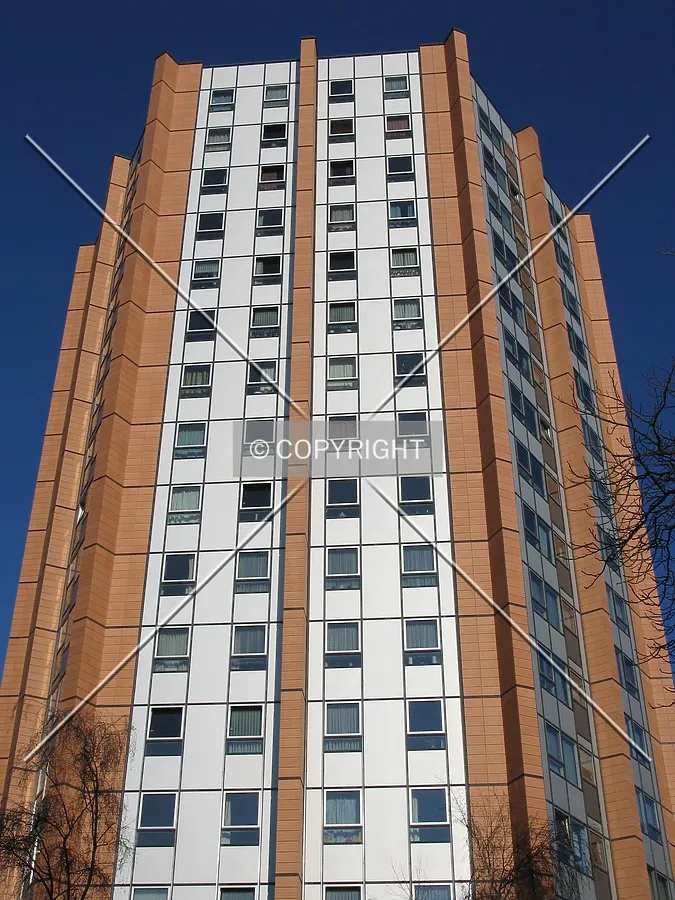 Looking up from the east
